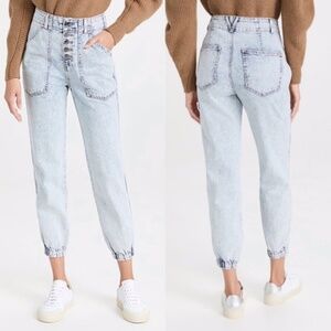 VERONICA BEARD Bolton Elastic Hem High Rise Jogger Jeans Acid Wash Vail Size 26
